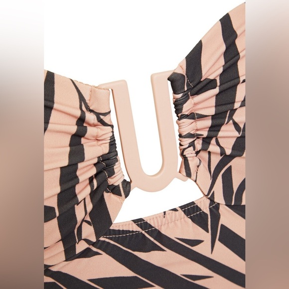 NWT Zimmermann Sculpt Link Ruched Zebra Print Bandeau Swimsuit 0 XS - Picture 4 of 13